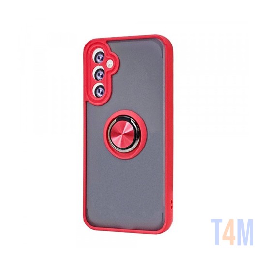 Capa com Anel de suporte para Samsung Galaxy A34 5G Vermelho Fumê